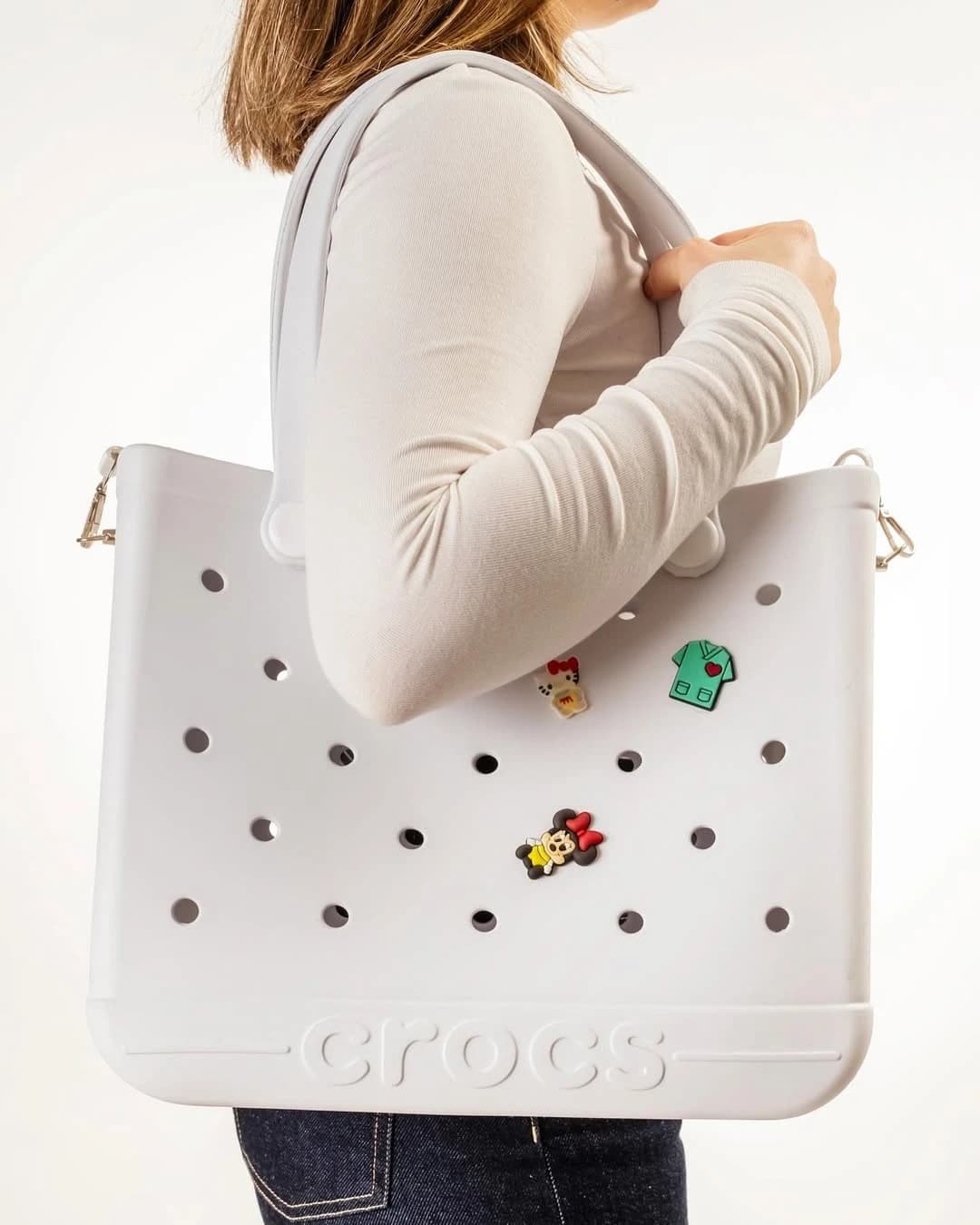 Crocs Beyaz Plaj ve Sahil Çantası 30x35 CM