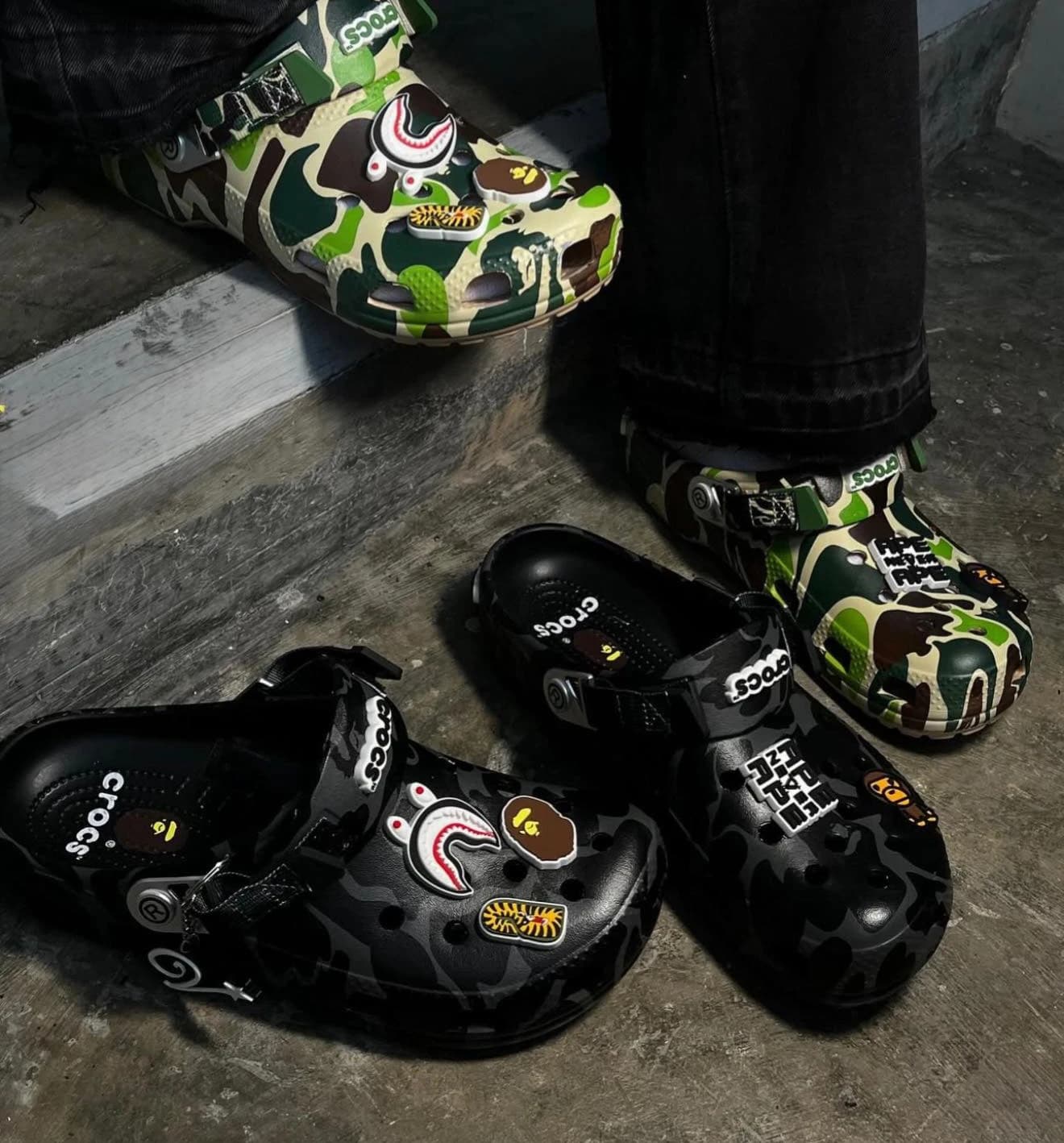 Crocs Classic A Bathing Ape ABC Camo Black