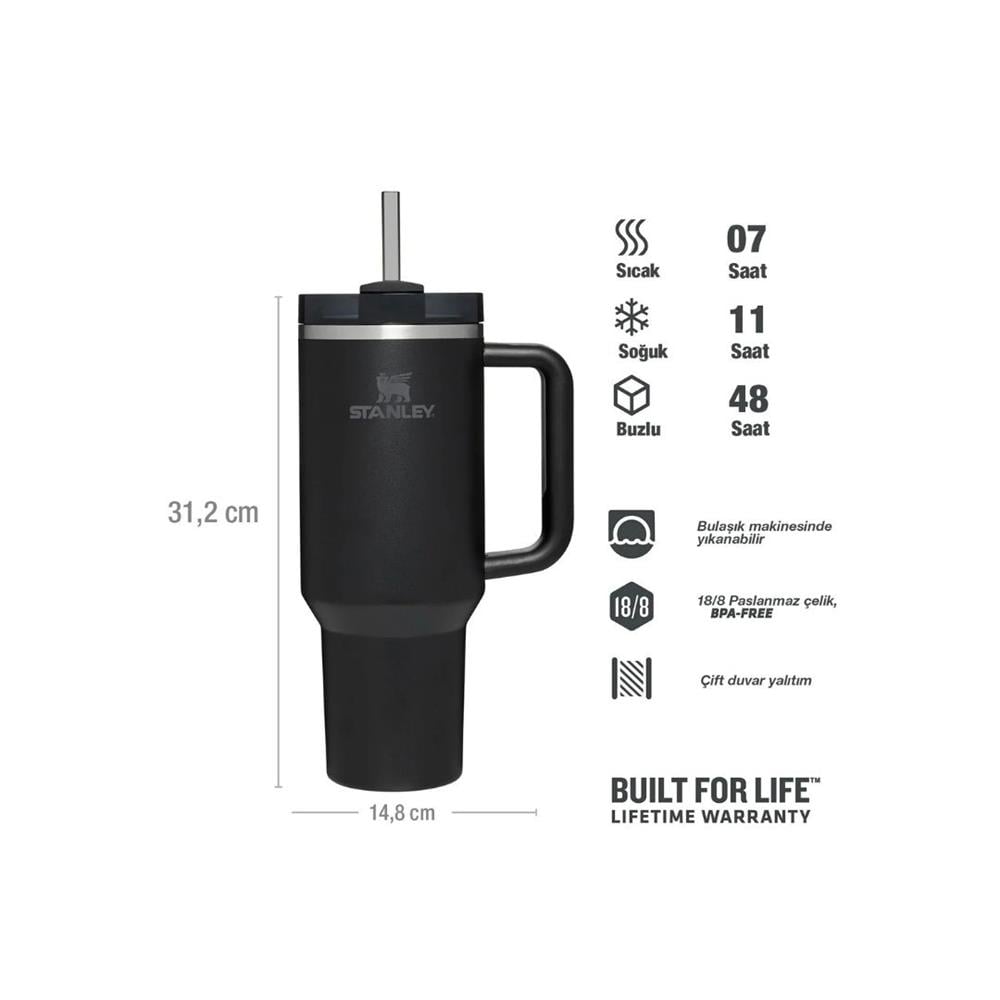 Stanley The Quencher Flowstate Tumbler Pipetli Termos Bardak 1,18L Black Moon - Görsel 2
