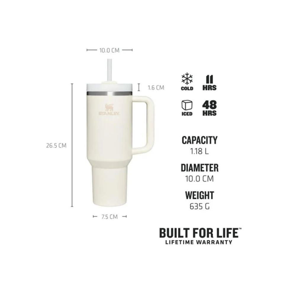 Stanley The Quencher Flowstate Tumbler Pipetli Termos Bardak 1,18L Krem - Görsel 3